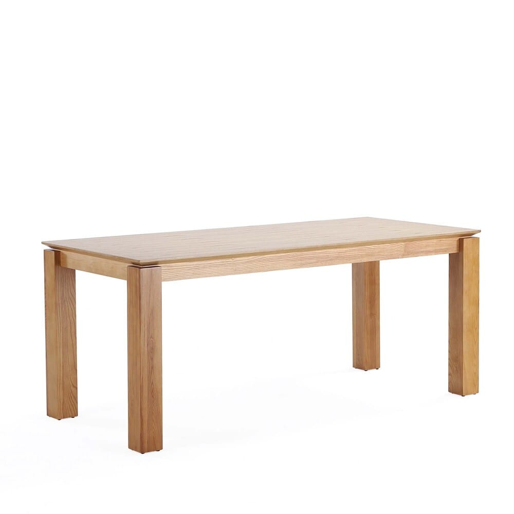 Manhattan Comfort - 7-Piece Colbert and Rockaway Woven Polycotton Dining with Dining Chair - American Ash WoodDining Table - American Solid Ash Wood Legs in Nature and OatmealNature - 6-DT02DCCA02-OM veiw 3