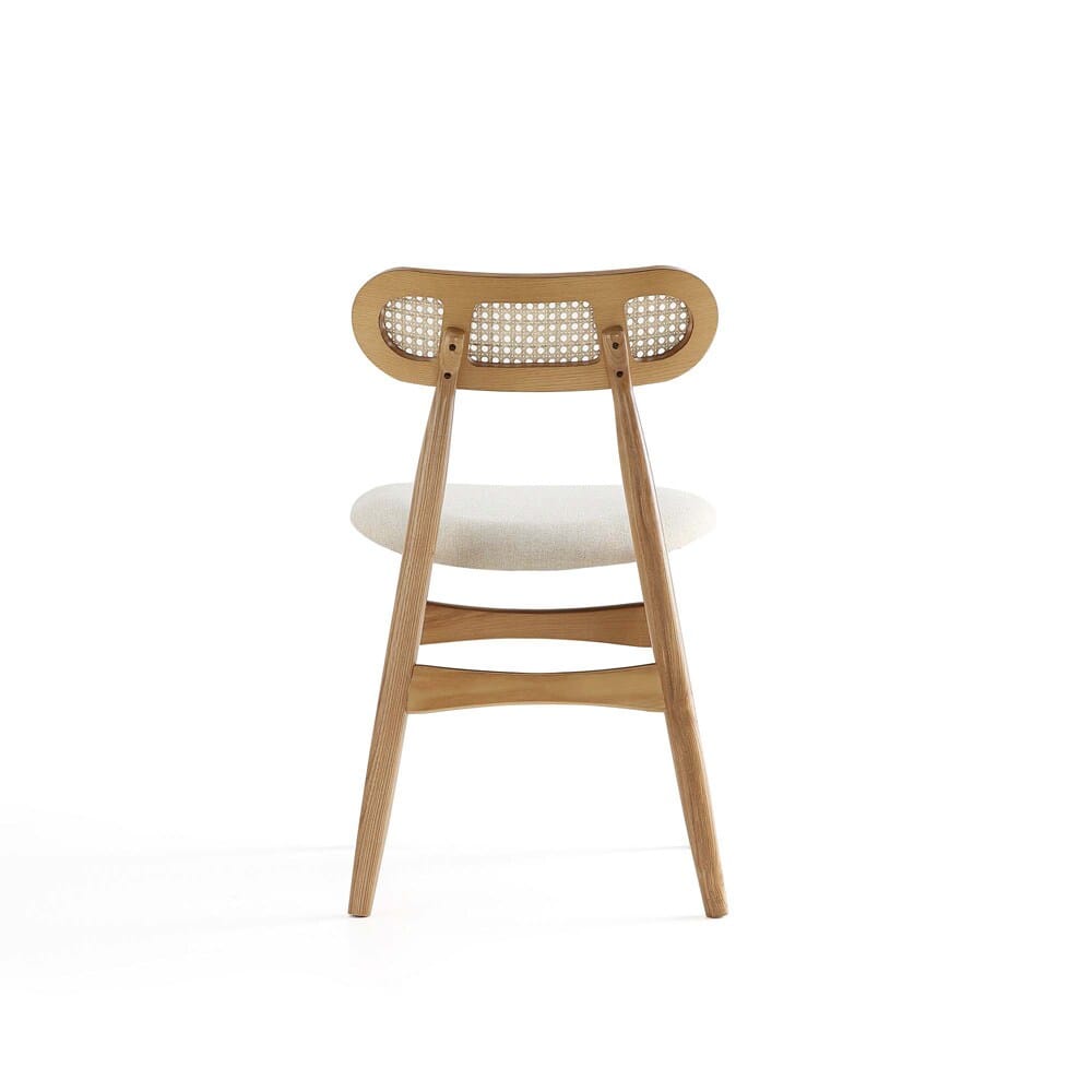 Manhattan Comfort - 7-Piece Colbert and Rockaway Woven Polycotton Dining with Dining Chair - American Ash WoodDining Table - American Solid Ash Wood Legs in Nature and OatmealNature - 6-DT02DCCA02-OM veiw 5