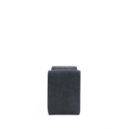 Manhattan Comfort - Concord Chenille Bench with Wood with Fabric Upholstery Legs in Black - BE001-BK veiw 3