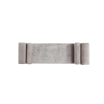 Manhattan Comfort - Concord Chenille Bench with Wood with Fabric Upholstery Legs in Dove - BE001-DO veiw 6