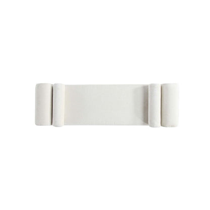 Manhattan Comfort - Concord Chenille Bench with Wood with Fabric Upholstery Legs in Ivory - BE001-IV veiw 5