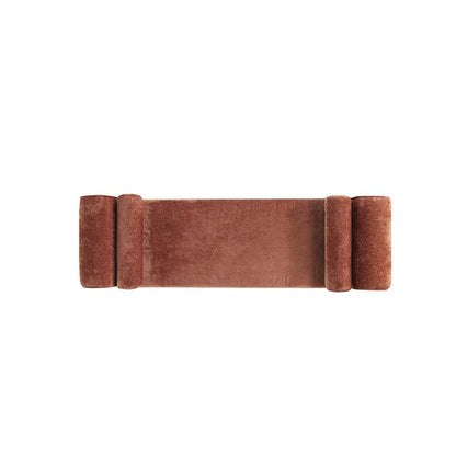 Manhattan Comfort - Concord Chenille Bench with Wood with Fabric Upholstery Legs in Terracotta - BE001-TR veiw 5