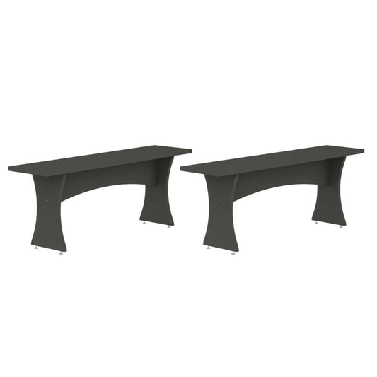 Manhattan Comfort - Coney Dining Bench with MDF Legs in Grey - Set of 2 - 184GMC9 veiw 1