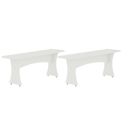 Manhattan Comfort - Coney Dining Bench with MDF Legs in White - Set of 2 - 184GMC1 veiw 1