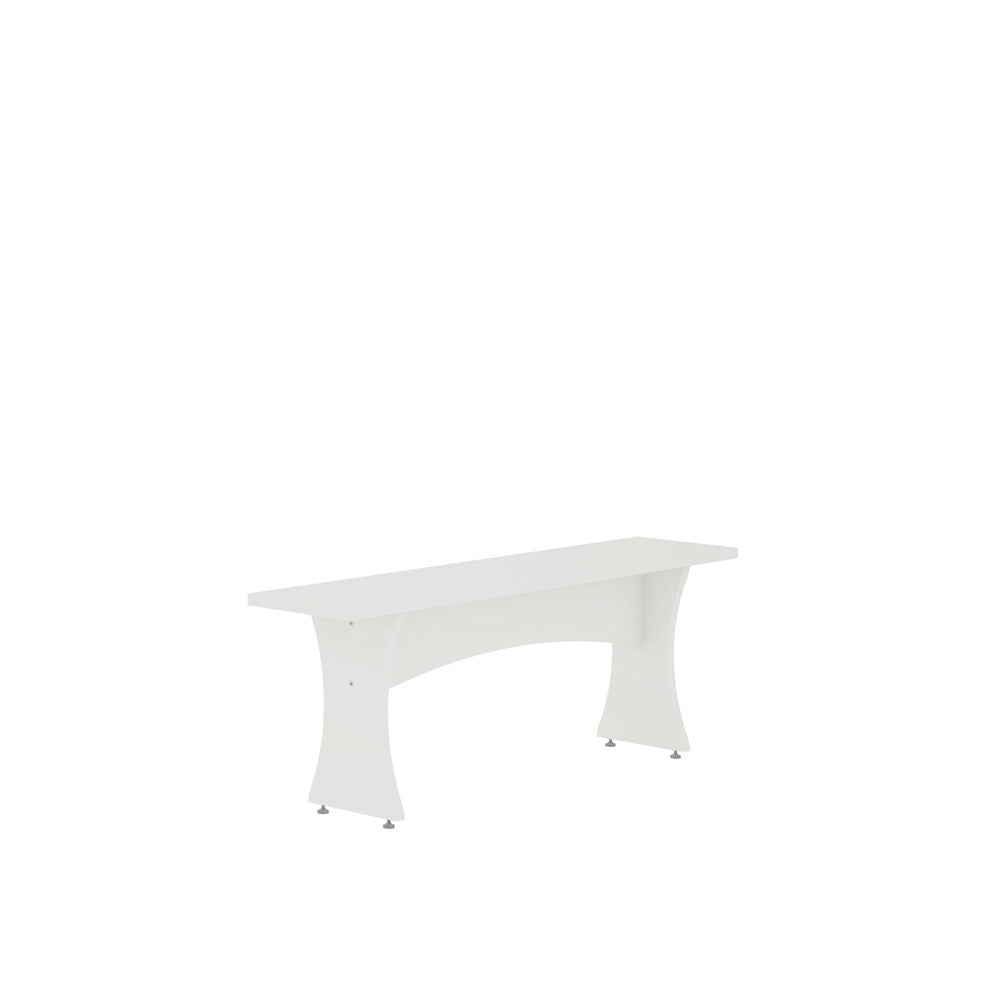 Manhattan Comfort - Coney Dining Bench with MDF Legs in White - Set of 2 - 184GMC1 veiw 3