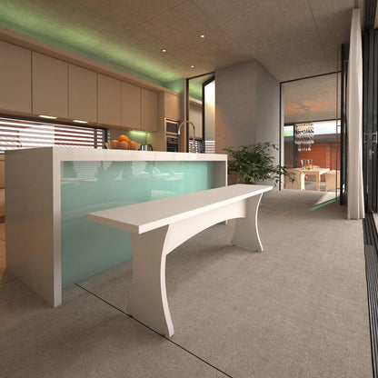 Manhattan Comfort - Coney Dining Bench with MDF Legs in White - Set of 2 - 184GMC1 veiw 8