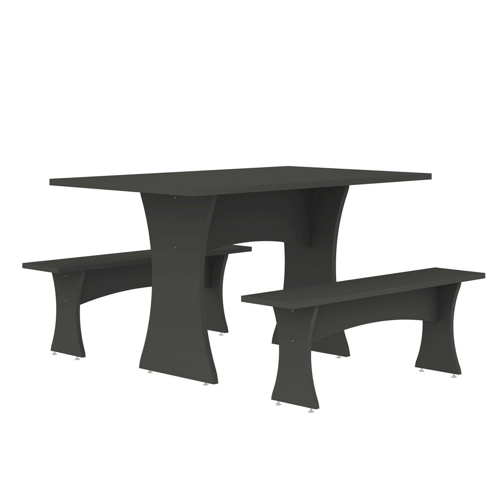 Manhattan Comfort - 3-Piece Coney Dining Set with MDF Legs in Grey - 186GMC9 veiw 1
