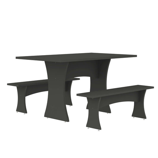Manhattan Comfort - 3-Piece Coney Dining Set with MDF Legs in Grey - 186GMC9 veiw 1