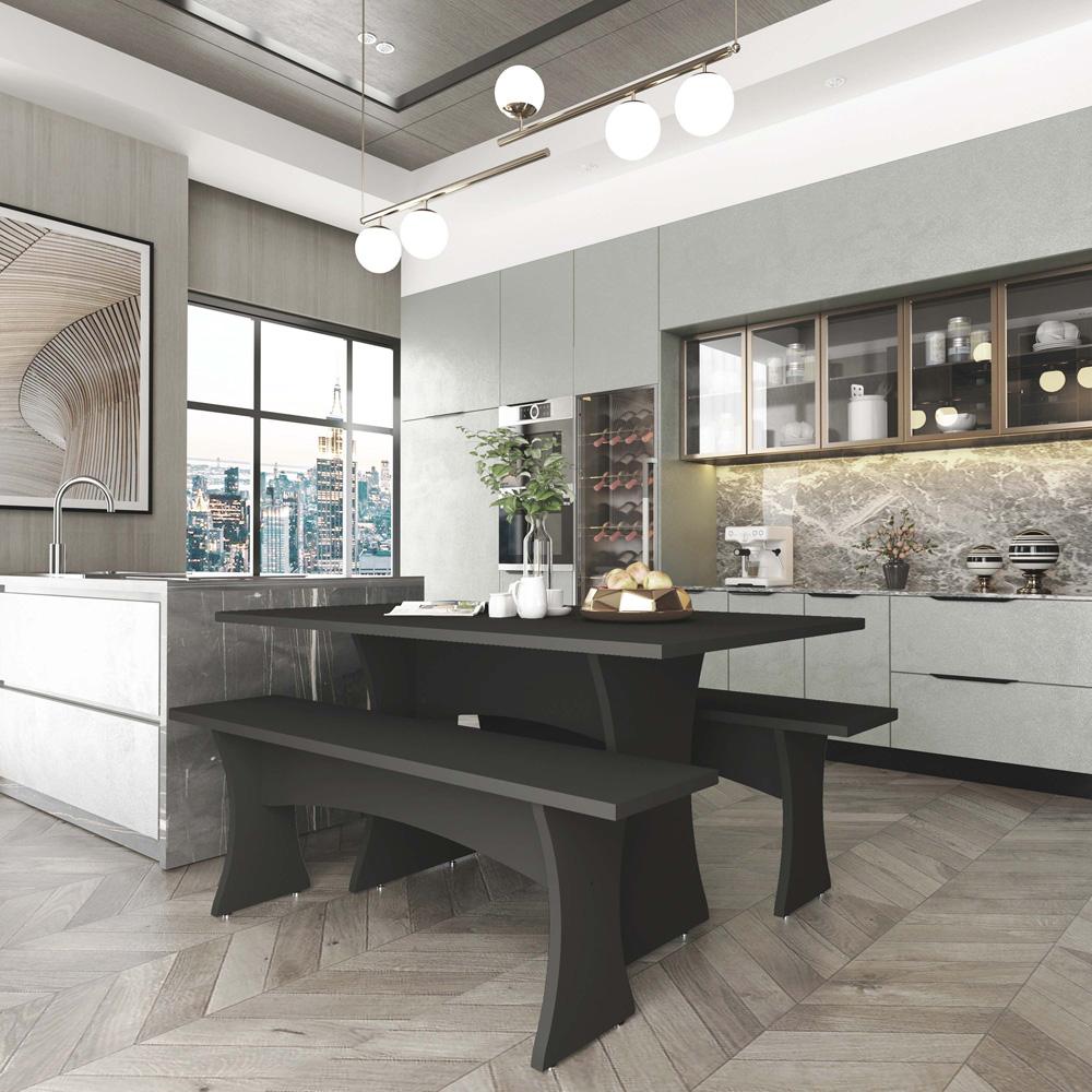 Manhattan Comfort - 3-Piece Coney Dining Set with MDF Legs in Grey - 186GMC9 veiw 7