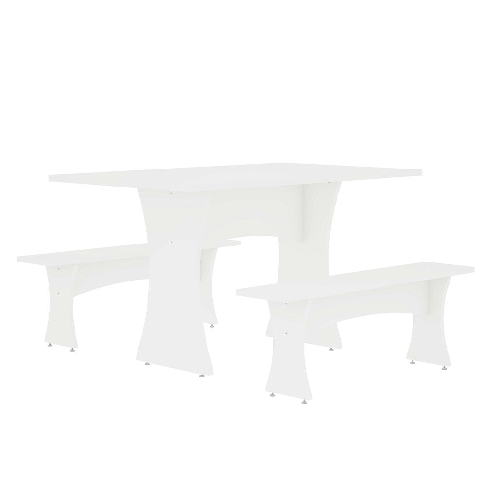 Manhattan Comfort - 3-Piece Coney Dining Set with MDF Legs in White - 186GMC1 veiw 1