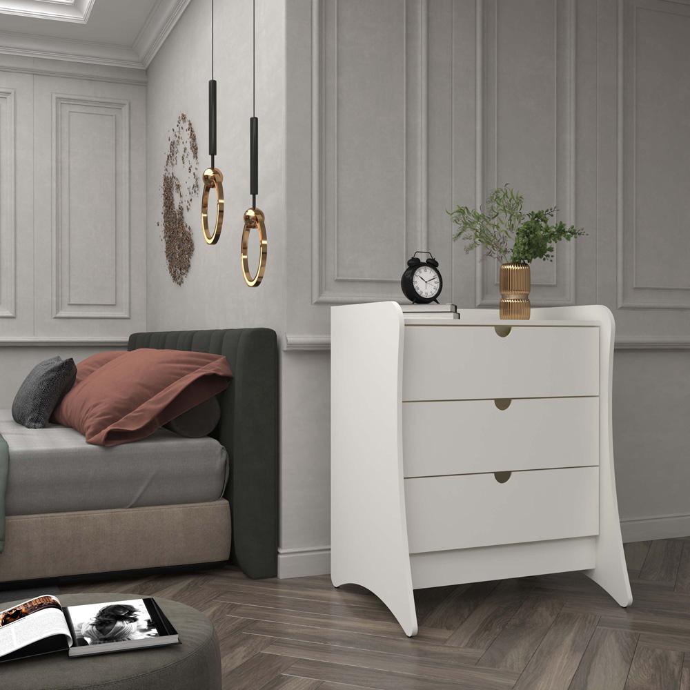 Manhattan Comfort - Coney Dresser with 3 Drawers in White - 182GMC1 veiw 10