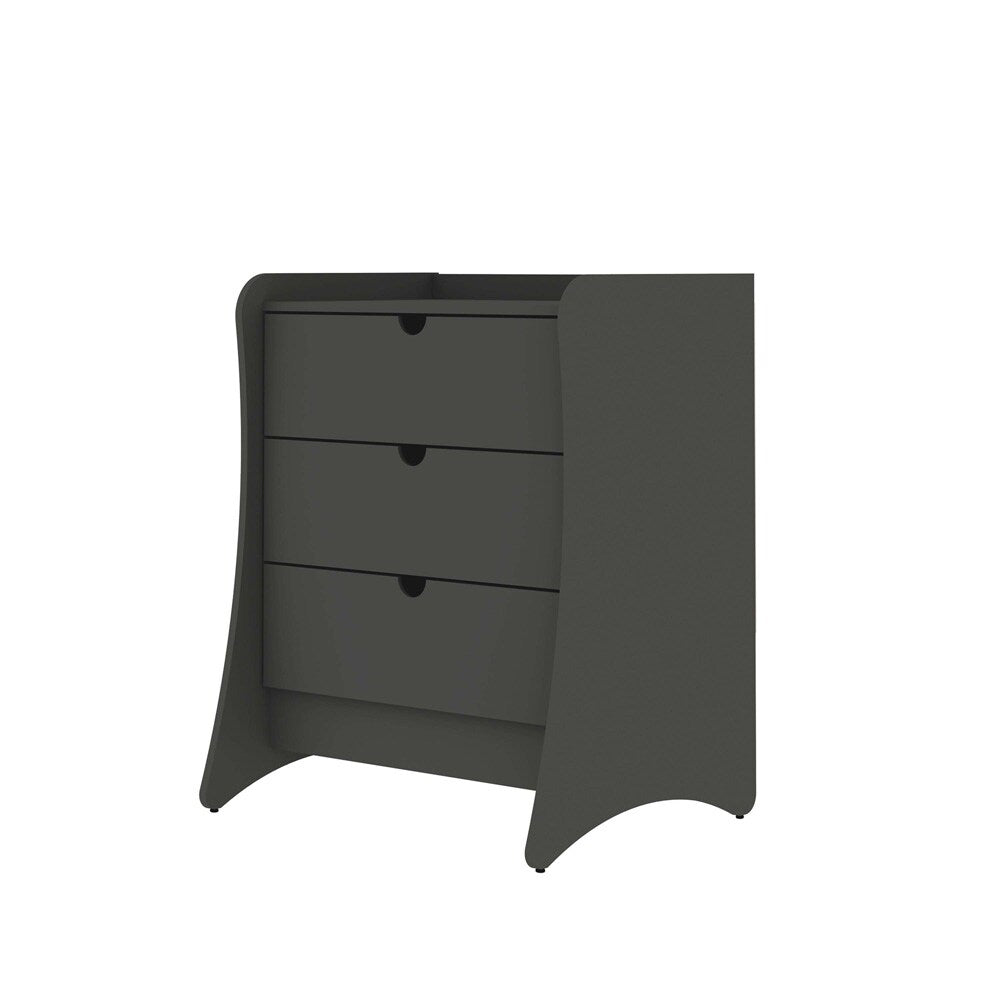 Manhattan Comfort - 2-Piece Coney Dresser and Nightstand with 5 - Drawers in Grey - 185GMC9 veiw 4
