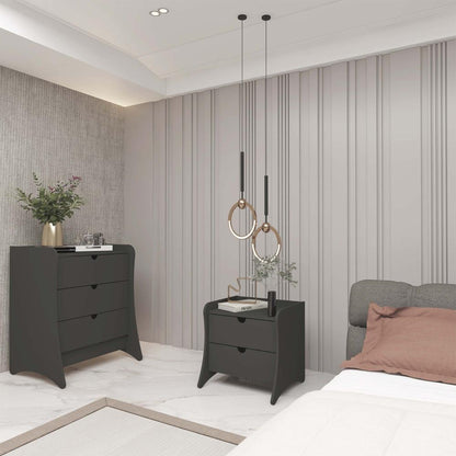 Manhattan Comfort - 2-Piece Coney Dresser and Nightstand with 5 - Drawers in Grey - 185GMC9 veiw 8