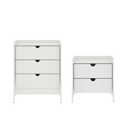 Manhattan Comfort - 2-Piece Coney Dresser and Nightstand with 5 - Drawers in White - 185GMC1 veiw 1