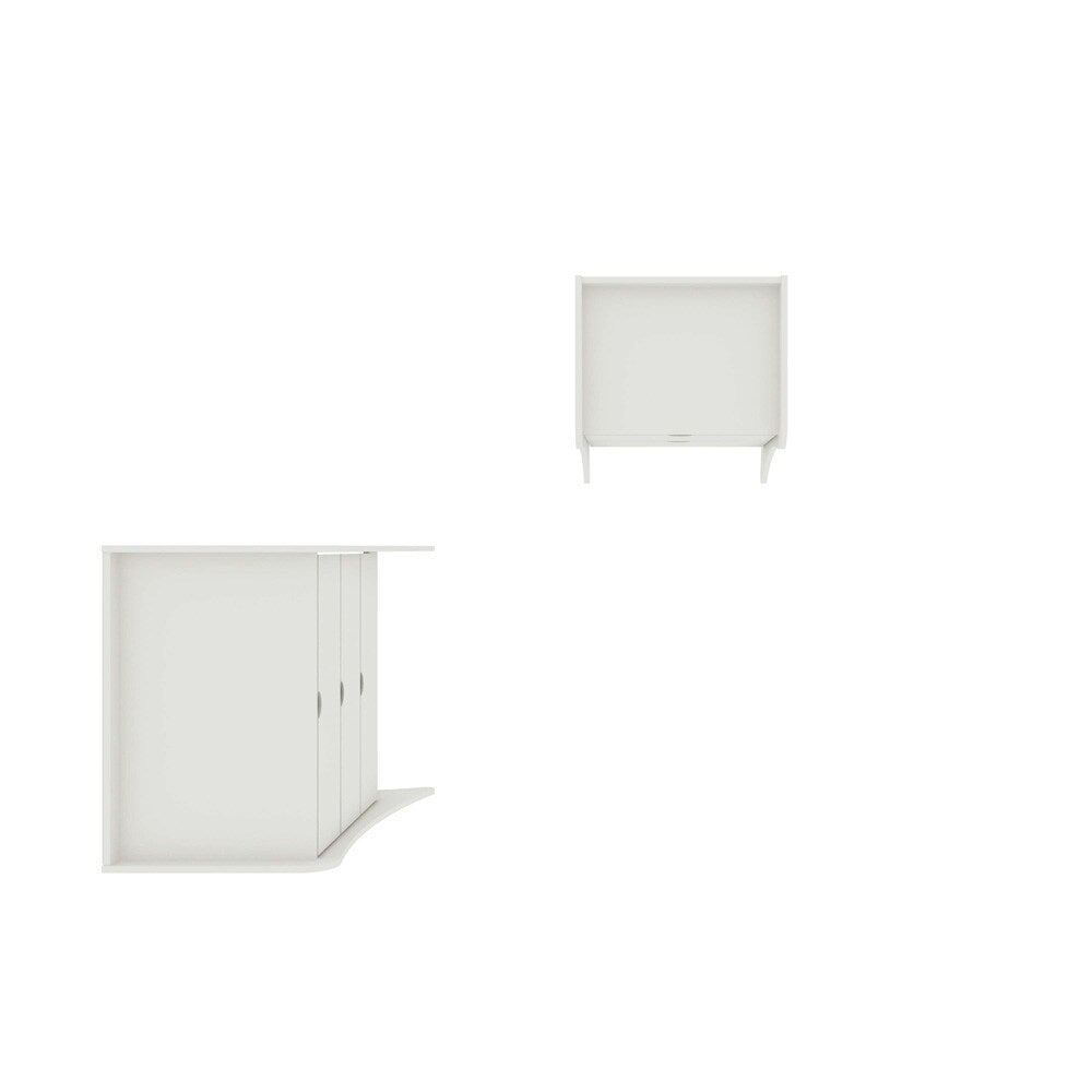 Manhattan Comfort - 2-Piece Coney Dresser and Nightstand with 5 - Drawers in White - 185GMC1 veiw 3