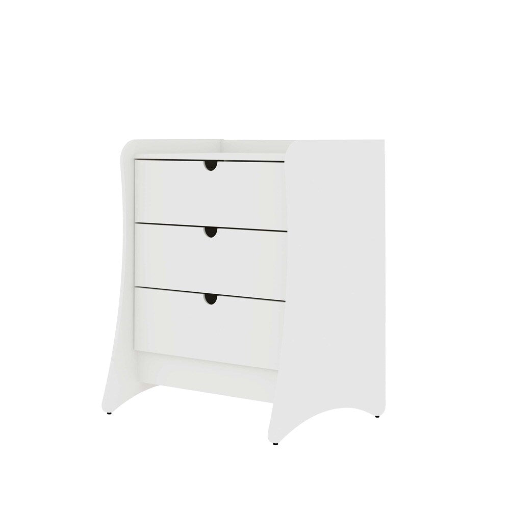 Manhattan Comfort - 2-Piece Coney Dresser and Nightstand with 5 - Drawers in White - 185GMC1 veiw 4
