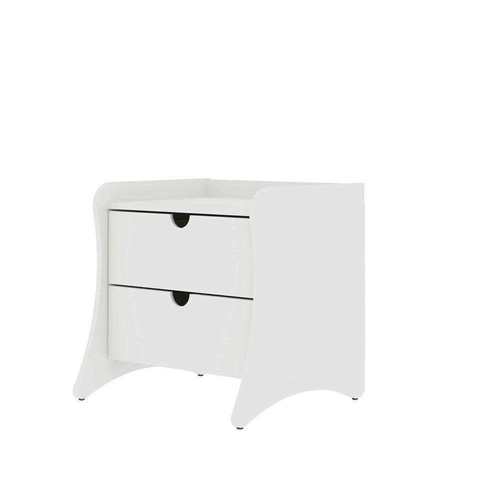 Manhattan Comfort - 2-Piece Coney Dresser and Nightstand with 5 - Drawers in White - 185GMC1 veiw 6