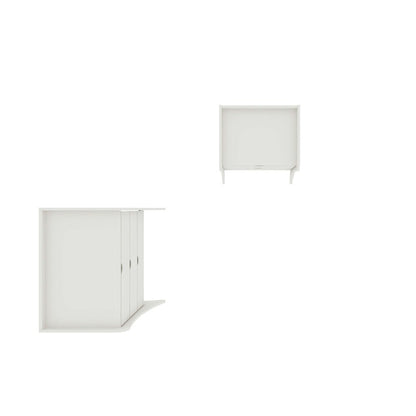 Manhattan Comfort - 2-Piece Coney Dresser and Nightstand with 5 - Drawers in White - 185GMC1 veiw 9
