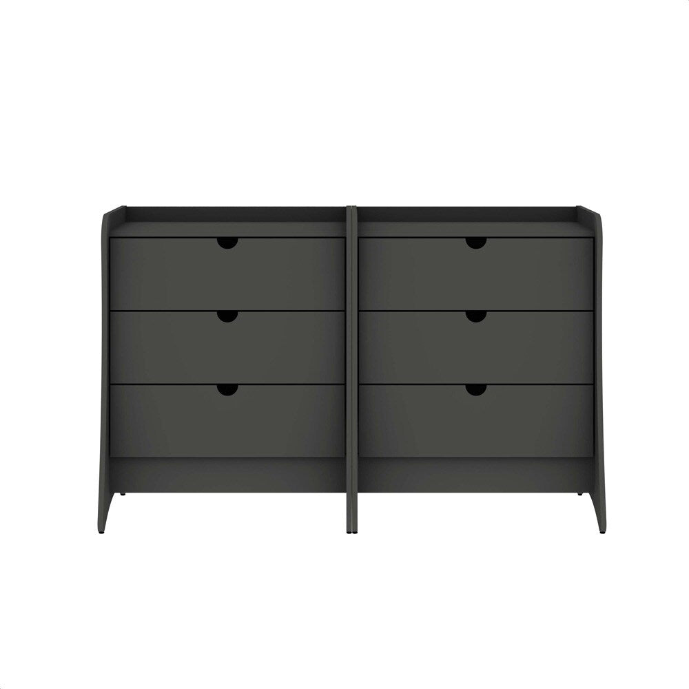 Manhattan Comfort - Coney Dresser with 6 Drawers in Grey - Set of 2 - 2-182GMC9 veiw 1