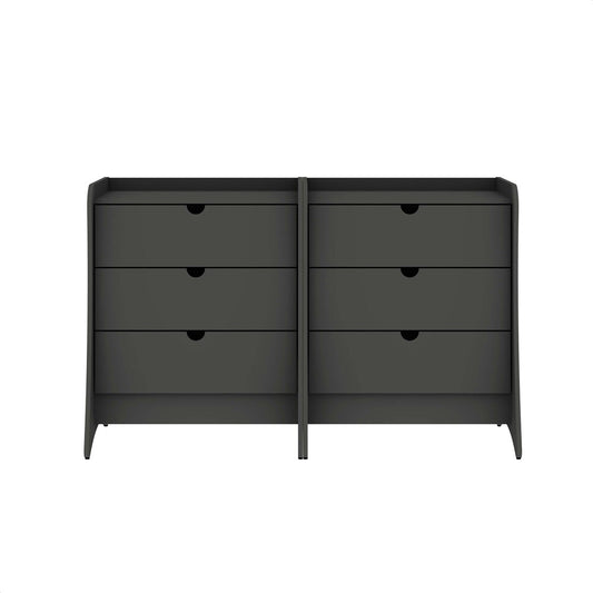 Manhattan Comfort - Coney Dresser with 6 Drawers in Grey - Set of 2 - 2-182GMC9 veiw 1