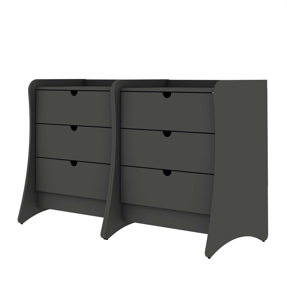 Manhattan Comfort - Coney Dresser with 6 Drawers in Grey - Set of 2 - 2-182GMC9 veiw 2