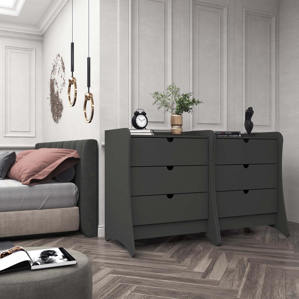 Manhattan Comfort - Coney Dresser with 6 Drawers in Grey - Set of 2 - 2-182GMC9 veiw 10