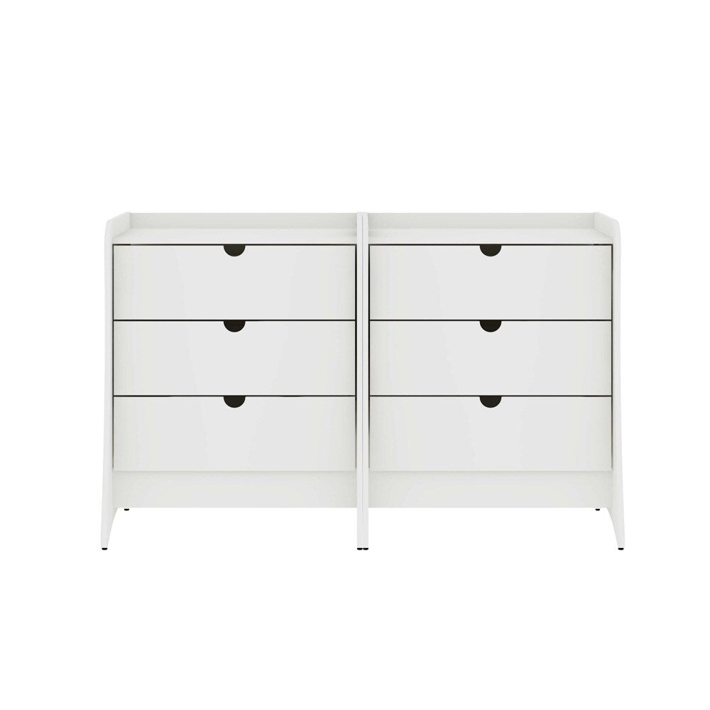 Manhattan Comfort - Coney Dresser with 6 Drawers in White - Set of 2 - 2-182GMC1 veiw 1