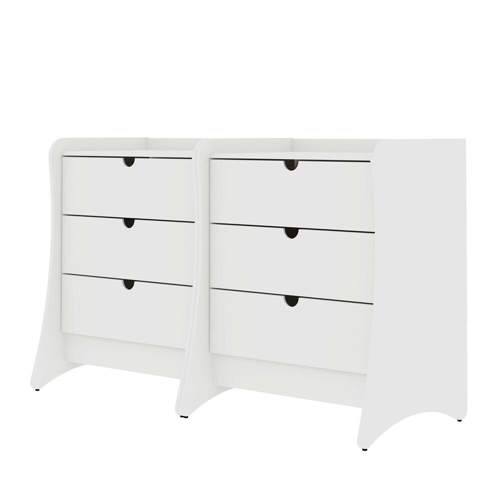 Manhattan Comfort - Coney Dresser with 6 Drawers in White - Set of 2 - 2-182GMC1 veiw 2