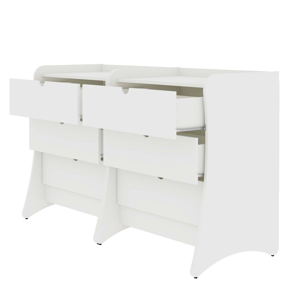 Manhattan Comfort - Coney Dresser with 6 Drawers in White - Set of 2 - 2-182GMC1 veiw 3