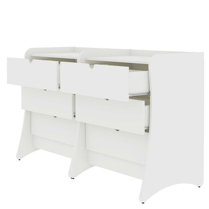 Manhattan Comfort - Coney Dresser with 6 Drawers in White - Set of 2 - 2-182GMC1 veiw 3