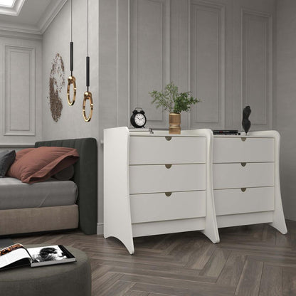 Manhattan Comfort - Coney Dresser with 6 Drawers in White - Set of 2 - 2-182GMC1 veiw 10