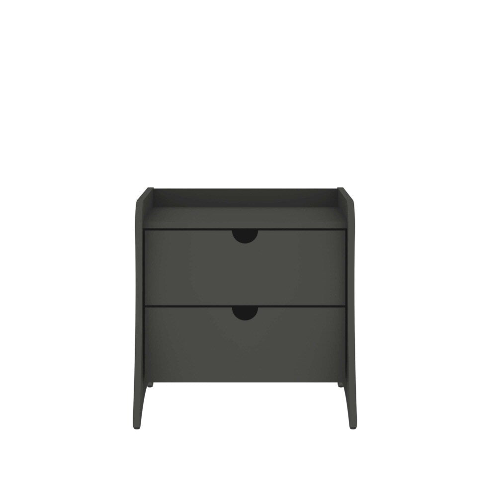 Manhattan Comfort - Coney Nightstand with 2 Drawers in Grey - 181GMC9 veiw 1