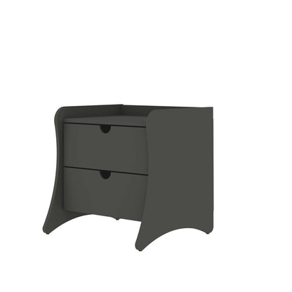 Manhattan Comfort - Coney Nightstand with 2 Drawers in Grey - 181GMC9 veiw 2
