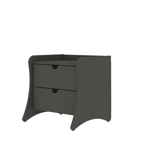 Manhattan Comfort - Coney Nightstand with 2 Drawers in Grey - 181GMC9 veiw 2