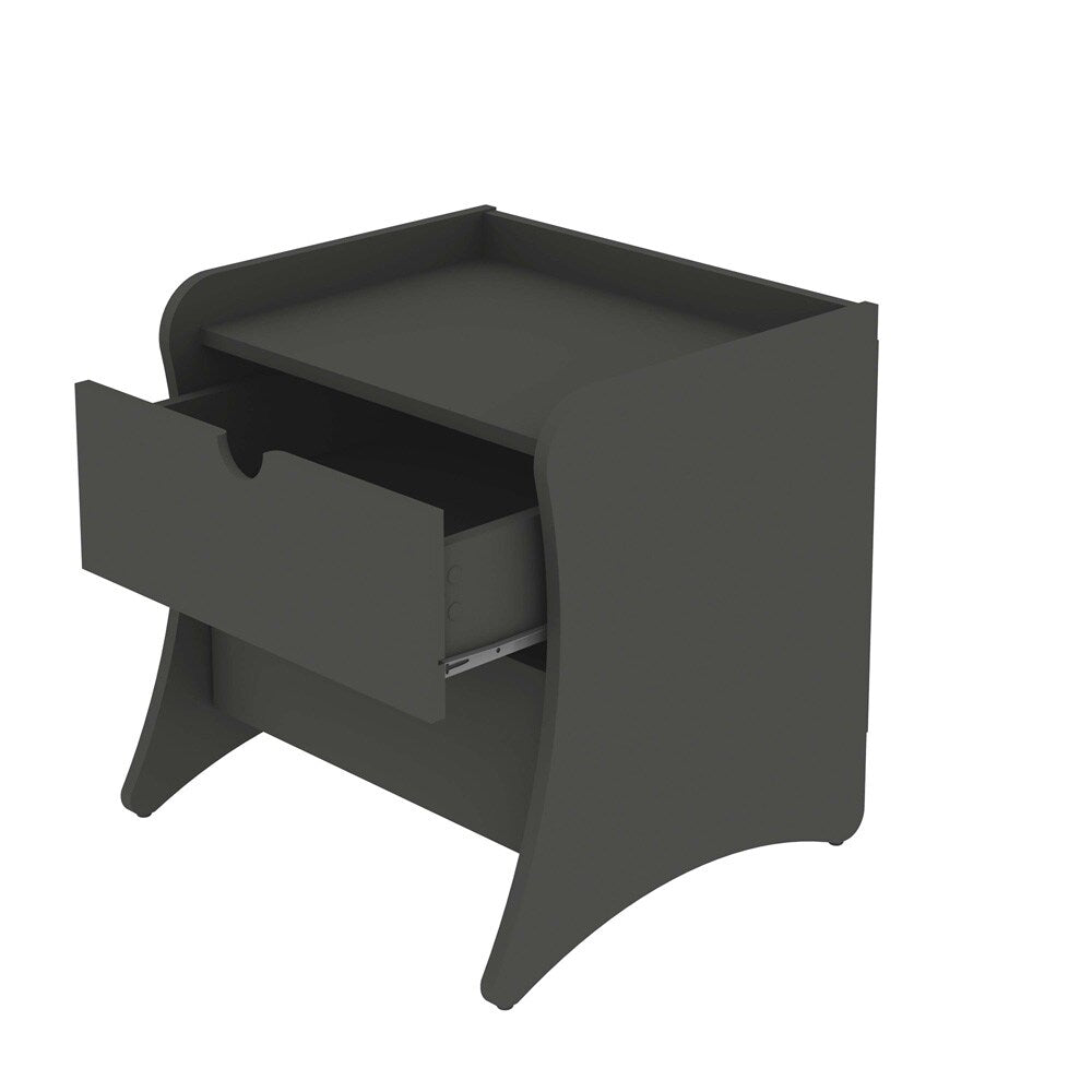 Manhattan Comfort - Coney Nightstand with 2 Drawers in Grey - 181GMC9 veiw 3
