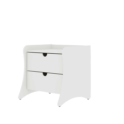 Manhattan Comfort - Coney Nightstand with 2 Drawers in White - 181GMC1 veiw 2