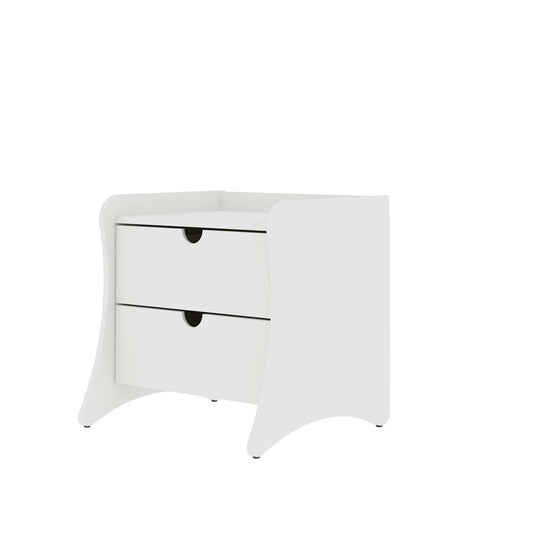 Manhattan Comfort - Coney Nightstand with 2 Drawers in White - 181GMC1 veiw 2