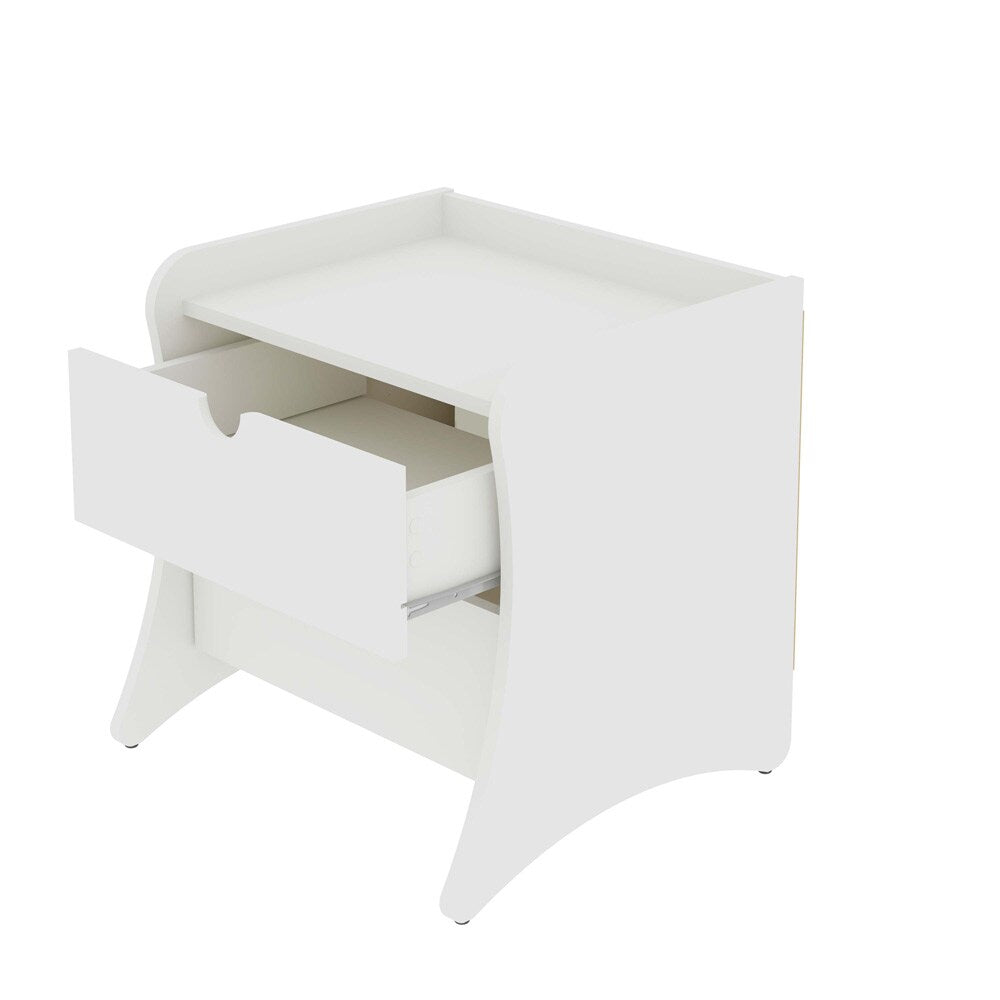 Manhattan Comfort - Coney Nightstand with 2 Drawers in White - 181GMC1 veiw 3
