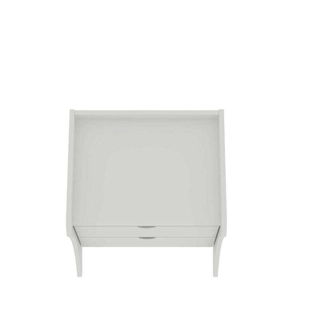 Manhattan Comfort - Coney Nightstand with 2 Drawers in White - 181GMC1 veiw 4