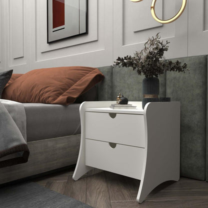 Manhattan Comfort - Coney Nightstand with 2 Drawers in White - 181GMC1 veiw 10