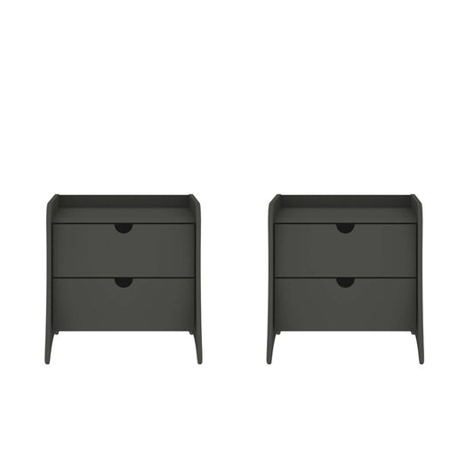 Manhattan Comfort - Coney Nightstand with 4 Drawers in Grey - Set of 2 - 2-181GMC9 veiw 1