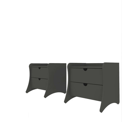 Manhattan Comfort - Coney Nightstand with 4 Drawers in Grey - Set of 2 - 2-181GMC9 veiw 2