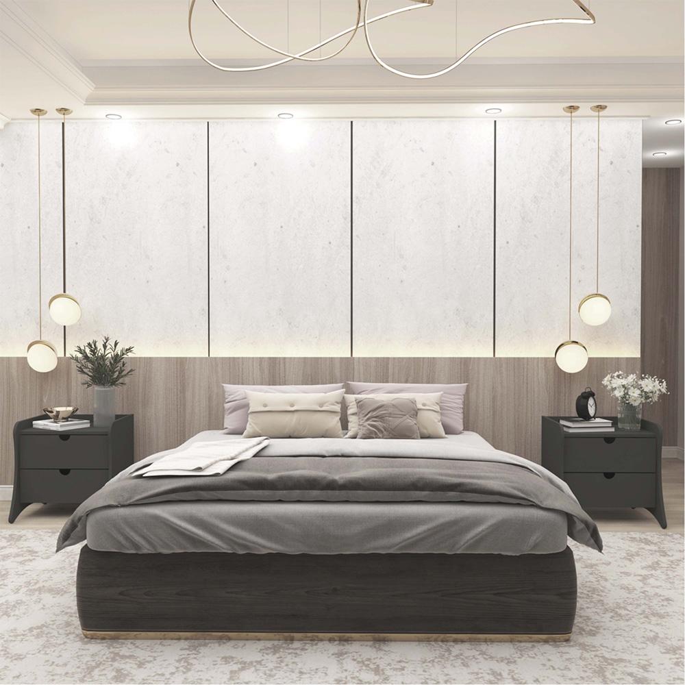 Manhattan Comfort - Coney Nightstand with 4 Drawers in Grey - Set of 2 - 2-181GMC9 veiw 8