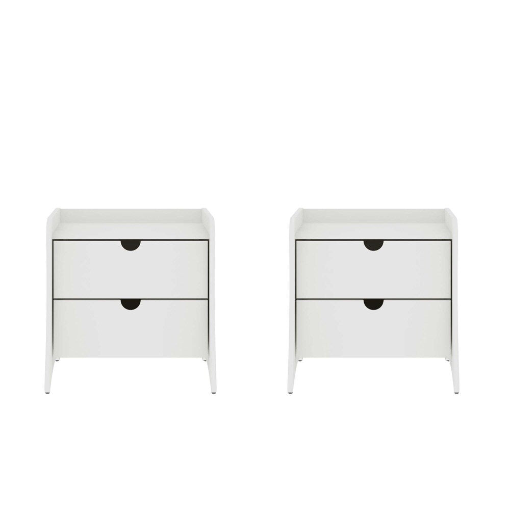Manhattan Comfort - Coney Nightstand with 4 Drawers in White - Set of 2 - 2-181GMC1 veiw 1