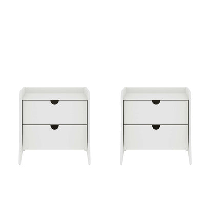 Manhattan Comfort - Coney Nightstand with 4 Drawers in White - Set of 2 - 2-181GMC1 veiw 1