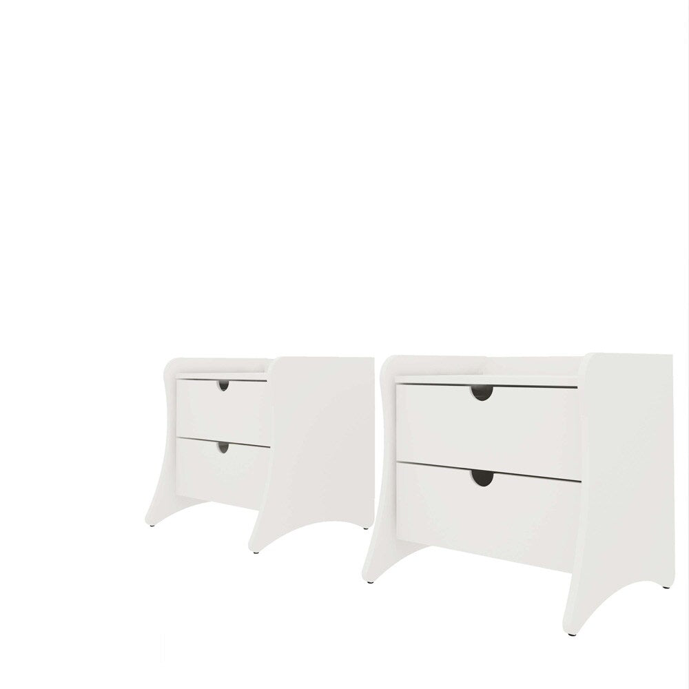 Manhattan Comfort - Coney Nightstand with 4 Drawers in White - Set of 2 - 2-181GMC1 veiw 2