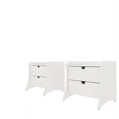 Manhattan Comfort - Coney Nightstand with 4 Drawers in White - Set of 2 - 2-181GMC1 veiw 2