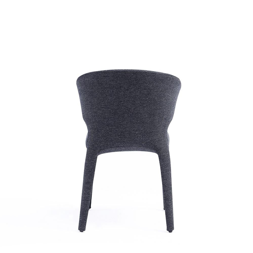 Manhattan Comfort - Conrad Woven Tweed Dining Chair with Metal Legs in Black - Set of 4 - 2-DC031-WBK veiw 7