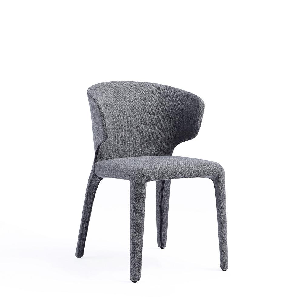 Manhattan Comfort - Conrad Woven Tweed Dining Chair with Metal Legs in Grey - Set of 4 - 2-DC031-WGY veiw 3