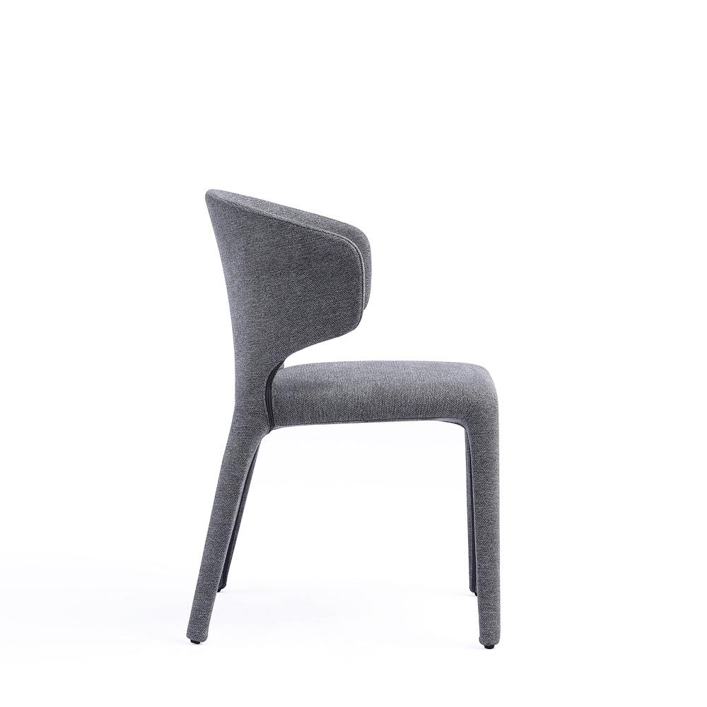 Manhattan Comfort - Conrad Woven Tweed Dining Chair with Metal Legs in Grey - Set of 4 - 2-DC031-WGY veiw 5